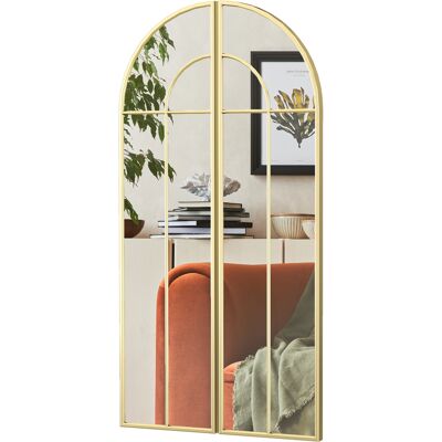OEM Miroir Mural Doré, Miroir Décoratif En Forme D'Arche, Lot De 2, 30 X 120 Cm, Reflets Nets Et Installation Facile - Publicité OEM Miroir Mural Doré, Miroir Décoratif En Forme D'Arche, Lot De 2, 30 X 120 Cm, Reflets Nets Et Installation Facile - Publicité