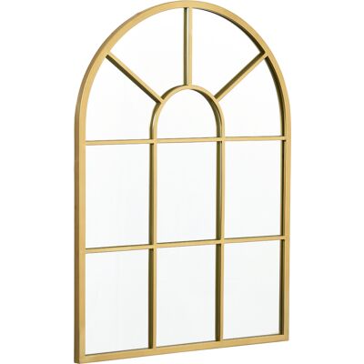 HEAT Miroir Mural Moderne En Forme D'Arche 70x50cm Pour Chambre Et Salon, Doré - Publicité HEAT Miroir Mural Moderne En Forme D'Arche 70x50cm Pour Chambre Et Salon, Doré - Publicité