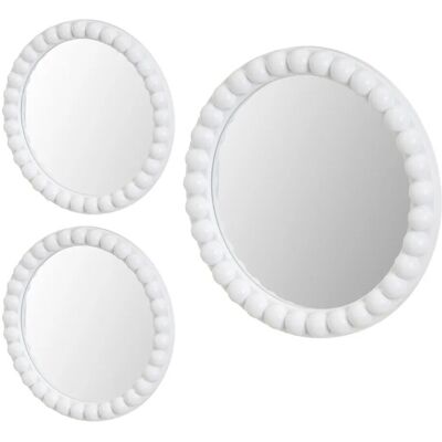 OEM Ensemble De Miroirs Muraux Ronds Blancs, 3 Pièces. Publicité OEM Ensemble De Miroirs Muraux Ronds Blancs, 3 Pièces. Publicité