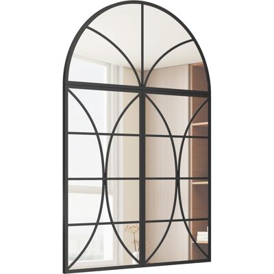 HEAT Miroir Mural Arqué 80 X 120 Cm, Lot De 3, Miroir En Forme De Fenêtre Avec Façade En Verre, Verre Trempé Et Métal, Noir - Publicité HEAT Miroir Mural Arqué 80 X 120 Cm, Lot De 3, Miroir En Forme De Fenêtre Avec Façade En Verre, Verre Trempé Et Métal, Noir - Publicité