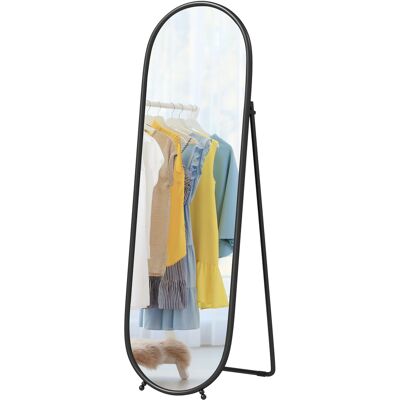 HEAT Grand Miroir Ovale Sur Pied Avec Cadre Et Support En Métal Noir, Idéal Pour Une Entrée, Une Chambre Ou Un Dressing, 40 X 160 Cm - Publicité HEAT Grand Miroir Ovale Sur Pied Avec Cadre Et Support En Métal Noir, Idéal Pour Une Entrée, Une Chambre Ou Un Dressing, 40 X 160 Cm - Publicité