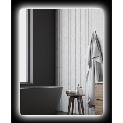 HEAT Miroir De Salle De Bain Rectangulaire Mural À Led, 80 X 60 Cm, Luminosité Réglable, Blanc Pur - Publicité HEAT Miroir De Salle De Bain Rectangulaire Mural À Led, 80 X 60 Cm, Luminosité Réglable, Blanc Pur - Publicité