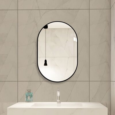 ARRIGONI Miroir Mural En Arche 60 × 90 Cm Avec Cadre Noir En Aluminium – Miroir Argenté Hd Sans Cuivre, Miroir Moderne Pour Salle De Bain / Coiffeuse / Entrée, Miroir Décoratif À Suspendre Verticalement Ou Hor - Publicité ARRIGONI Miroir Mural En Arche 60 × 90 Cm Avec Cadre Noir En Aluminium – Miroir Argenté Hd Sans Cuivre, Miroir Moderne Pour Salle De Bain / Coiffeuse / Entrée, Miroir Décoratif À Suspendre Verticalement Ou Hor - Publicité