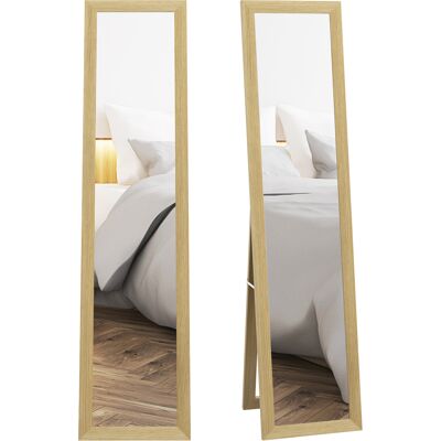 OEM Miroir Sur Pied/mur Rectangulaire 37 X 155 Cm Avec Cadre En Chêne - Publicité OEM Miroir Sur Pied/mur Rectangulaire 37 X 155 Cm Avec Cadre En Chêne - Publicité