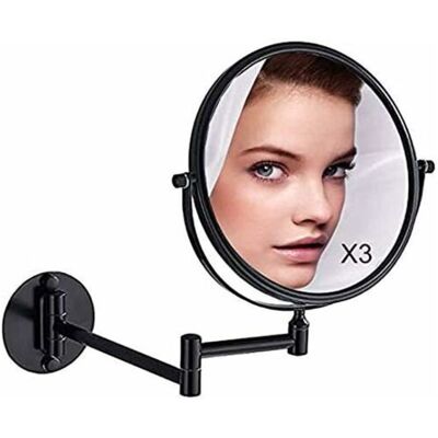 XVX Miroir Mural De Maquillage Noir X3 – 20 Cm, Pivotant Et Extensible À 360°, Idéal Salle De Bain - Publicité XVX Miroir Mural De Maquillage Noir X3 – 20 Cm, Pivotant Et Extensible À 360°, Idéal Salle De Bain - Publicité