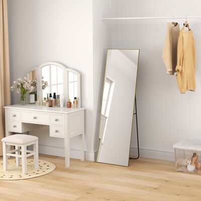 OEM Grand Miroir Pleine Longueur Rectangulaire, 50 X 160 Cm, Miroir Sur Pied, Mural Ou Pocé Contre Mur, Doré - Publicité OEM Grand Miroir Pleine Longueur Rectangulaire, 50 X 160 Cm, Miroir Sur Pied, Mural Ou Pocé Contre Mur, Doré - Publicité