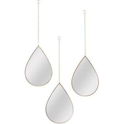 CONWHZC Home Deco Factory - Hd0108 Miroir Déco Goutte Suspendu Doré - Lot De 3 - Design Élégant - Pour Salon Ou Salle De Bain - Publicité CONWHZC Home Deco Factory - Hd0108 Miroir Déco Goutte Suspendu Doré - Lot De 3 - Design Élégant - Pour Salon Ou Salle De Bain - Publicité