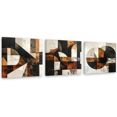 FEEBY Set De Tableaux Sur Toile Abstraction Géométrique Marron 3 X 50x50 - Publicité FEEBY Set De Tableaux Sur Toile Abstraction Géométrique Marron 3 X 50x50 - Publicité