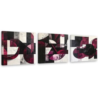 FEEBY Set De Tableaux Sur Toile Abstraction Géométrique Bordeaux 3 X 50x50 - Publicité FEEBY Set De Tableaux Sur Toile Abstraction Géométrique Bordeaux 3 X 50x50 - Publicité