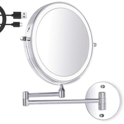 KOMIRO 8 Pouces Led Miroir Maquillage Mural, Miroir Grossissant Lumineux, 1x/7x Grossissement 3 Couleurs De Lumière Réglables Charge Usb, 360° Pivotant Extensible, Pour Salles De Bain Et Famille - Publicité KOMIRO 8 Pouces Led Miroir Maquillage Mural, Miroir Grossissant Lumineux, 1x/7x Grossissement 3 Couleurs De Lumière Réglables Charge Usb, 360° Pivotant Extensible, Pour Salles De Bain Et Famille - Publicité