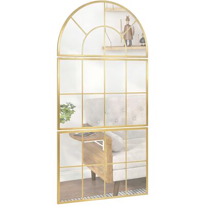 OEM Miroir Mural Arqué 3 Pièces Métal 76x150 Cm Doré - Publicité OEM Miroir Mural Arqué 3 Pièces Métal 76x150 Cm Doré - Publicité