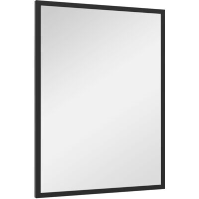 HEAT Miroir Mural Rectangulaire Avec Crochets, Verre Et Mdf, 60 X 80 Cm, Noir - Publicité HEAT Miroir Mural Rectangulaire Avec Crochets, Verre Et Mdf, 60 X 80 Cm, Noir - Publicité