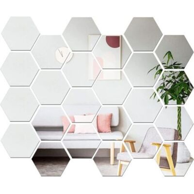 OEM Lot De 24 Miroirs Hexagonaux En Acrylique – Feuille De Miroir Flexible Auto-adhésive – Décoration Murale Pour Salon, Chambre, Salle De Bains - Publicité OEM Lot De 24 Miroirs Hexagonaux En Acrylique – Feuille De Miroir Flexible Auto-adhésive – Décoration Murale Pour Salon, Chambre, Salle De Bains - Publicité
