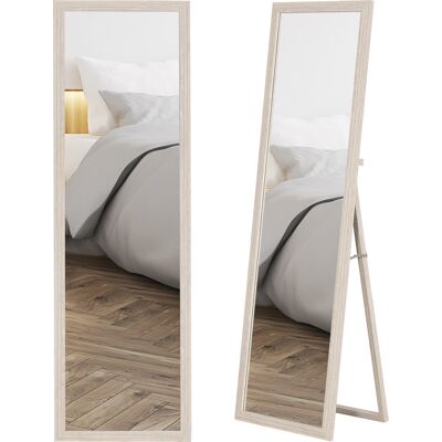 HEAT Miroir Sur Pied 160 X 50 Cm, Usage Polyvalent, Forme Rectangulaire Avec Cadre, Blanc - Publicité HEAT Miroir Sur Pied 160 X 50 Cm, Usage Polyvalent, Forme Rectangulaire Avec Cadre, Blanc - Publicité