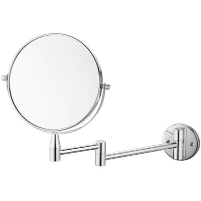 Vision Miroir Grossissant Mural Rond Pour Salle De Bain, Grossissement X1/x5, Rétractable, Chromé - Publicité Vision Miroir Grossissant Mural Rond Pour Salle De Bain, Grossissement X1/x5, Rétractable, Chromé - Publicité