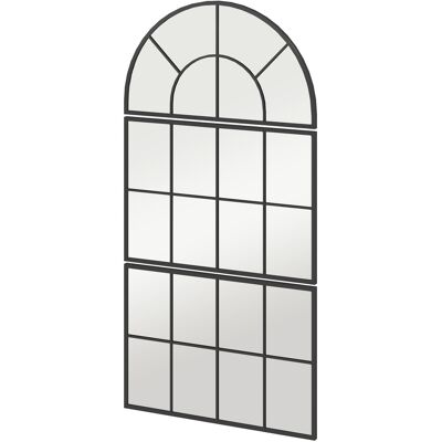 ARRIGONI Miroir Mural Arqué Miroir Mural En Forme De Fenêtre Ensemble De 3 Pièces Cadre En Métal 76 X 43 Cm Noir - Publicité ARRIGONI Miroir Mural Arqué Miroir Mural En Forme De Fenêtre Ensemble De 3 Pièces Cadre En Métal 76 X 43 Cm Noir - Publicité