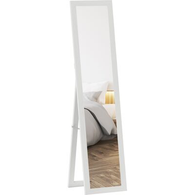 OEM Miroir Rectangulaire Cadre Bois Sur Pied Mural 37x155 Cm Blanc - Publicité OEM Miroir Rectangulaire Cadre Bois Sur Pied Mural 37x155 Cm Blanc - Publicité