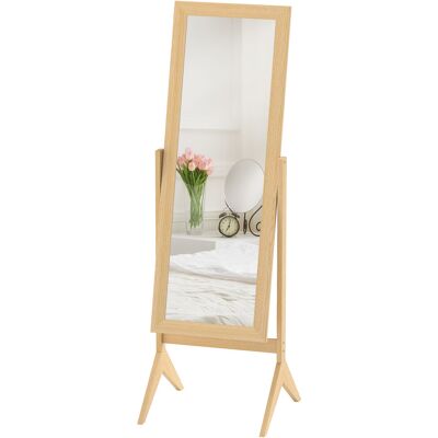 HEAT Grand Miroir Sur Pied, Du Sol Au Plafond, Avec Inclinaison Réglable, Pour Dressing Ou Chambre, 47 X 46 X 148 Cm, Aspect Chêne - Publicité HEAT Grand Miroir Sur Pied, Du Sol Au Plafond, Avec Inclinaison Réglable, Pour Dressing Ou Chambre, 47 X 46 X 148 Cm, Aspect Chêne - Publicité