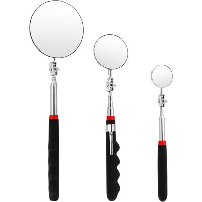 BLYNO Ensemble De Miroirs D'Inspection, Miroir Télescopique, Miroir D'Outillage, Miroir D'Inspection Automobile Portable Rotatif À 360°, Pour La Réparation Automobile, 3 Tailles - Publicité BLYNO Ensemble De Miroirs D'Inspection, Miroir Télescopique, Miroir D'Outillage, Miroir D'Inspection Automobile Portable Rotatif À 360°, Pour La Réparation Automobile, 3 Tailles - Publicité