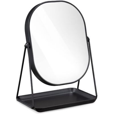 SCORPIO Miroir Cosmétique Avec Plateau - Miroir À Poser 18 X 22,6 Cm Pour Maquillage Avec Plateau À Bijoux - Pour Chambre Coiffeuse Salle De Bain, 2x Agrandissement - Publicité SCORPIO Miroir Cosmétique Avec Plateau - Miroir À Poser 18 X 22,6 Cm Pour Maquillage Avec Plateau À Bijoux - Pour Chambre Coiffeuse Salle De Bain, 2x Agrandissement - Publicité