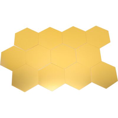EOSNOW Grand Autocollant Mural Miroir Doré En Forme Hexagonale, 12 Pièces, En Acrylique, Pour Cuisine, Salle De Bains, Chambre À Coucher, Salon Xl: 15cm - Publicité EOSNOW Grand Autocollant Mural Miroir Doré En Forme Hexagonale, 12 Pièces, En Acrylique, Pour Cuisine, Salle De Bains, Chambre À Coucher, Salon Xl: 15cm - Publicité