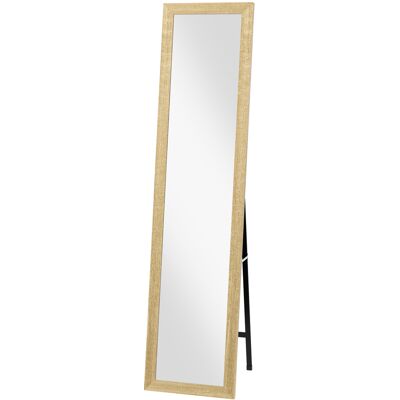 OEM Miroir Rectangulaire Mural Ou À Poser Au Sol, Cadre En Bois Marron Clair 37x155 Cm Pour Salon Et Chambre - Publicité OEM Miroir Rectangulaire Mural Ou À Poser Au Sol, Cadre En Bois Marron Clair 37x155 Cm Pour Salon Et Chambre - Publicité