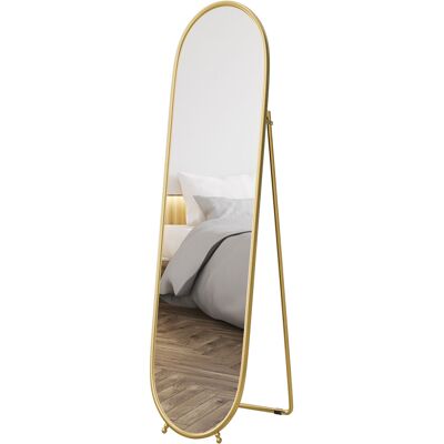 OEM Miroir Sur Pied Ovale Pleine Longueur 40x160 Cm Cadre Métal Doré - Publicité OEM Miroir Sur Pied Ovale Pleine Longueur 40x160 Cm Cadre Métal Doré - Publicité