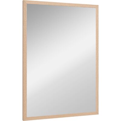 HEAT Miroir Mural Rectangulaire 50 X 70 Cm, Cadre En Bois, Idéal Pour La Salle De Bain, Le Salon Ou La Chambre, Bois Naturel - Publicité HEAT Miroir Mural Rectangulaire 50 X 70 Cm, Cadre En Bois, Idéal Pour La Salle De Bain, Le Salon Ou La Chambre, Bois Naturel - Publicité