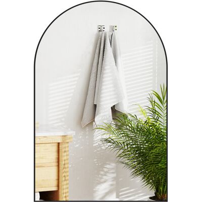 OEM Miroir Mural Arqué Salle De Bain, Cadre En Alliage D'Aluminium, Compatible Chambre/salon/entrée, 60 × 90 Cm, Noir - Publicité OEM Miroir Mural Arqué Salle De Bain, Cadre En Alliage D'Aluminium, Compatible Chambre/salon/entrée, 60 × 90 Cm, Noir - Publicité
