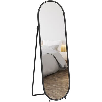 MCKENSA Grand Miroir Ovale Sur Pied, Cadre Métal Noir, Avec Socle Stable Pour Hall, Chambre Ou Dressing, 40 X 160 Cm - Publicité MCKENSA Grand Miroir Ovale Sur Pied, Cadre Métal Noir, Avec Socle Stable Pour Hall, Chambre Ou Dressing, 40 X 160 Cm - Publicité