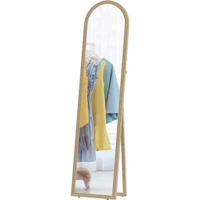 HEAT Miroir Sur Pied Pleine Longueur, Forme Arquée, Cadre Effet Pierre, 40 X 160 Cm, Beige, Idéal Pour Le Salon Ou La Chambre. Publicité HEAT Miroir Sur Pied Pleine Longueur, Forme Arquée, Cadre Effet Pierre, 40 X 160 Cm, Beige, Idéal Pour Le Salon Ou La Chambre. Publicité