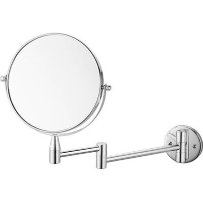 OEM Miroir Grossissant Mural Rond Pour Salle De Bain, Grossissement X1/x5, Rétractable, Chromé - Publicité OEM Miroir Grossissant Mural Rond Pour Salle De Bain, Grossissement X1/x5, Rétractable, Chromé - Publicité