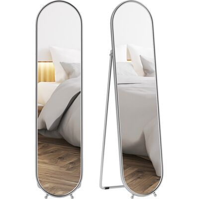 ARRIGONI Miroir Sur Pied Pleine Longueur Avec Support Pliable Verre Et Metal 40x4x160 Cm Argent - Publicité ARRIGONI Miroir Sur Pied Pleine Longueur Avec Support Pliable Verre Et Metal 40x4x160 Cm Argent - Publicité