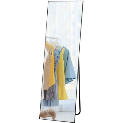 HEAT Grand Miroir Rectangulaire Pleine Longueur, 50 X 160 Cm, Sur Pied, À Fixer Au Mur Ou À Poser, Noir - Publicité HEAT Grand Miroir Rectangulaire Pleine Longueur, 50 X 160 Cm, Sur Pied, À Fixer Au Mur Ou À Poser, Noir - Publicité