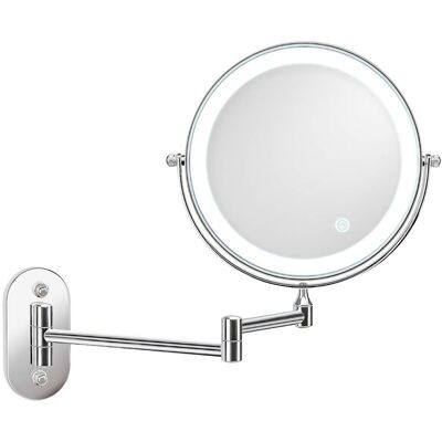 OEM Miroir Grossissant Mural Éclairé 5x, Miroirs De Maquillage 7 Pouces Miroir De Salle De Bain Double Miroir Mural, Rotatif À 360 ° Et Extensible, Alimenté Par 4 Piles Aaa (non Incluses) - Publicité OEM Miroir Grossissant Mural Éclairé 5x, Miroirs De Maquillage 7 Pouces Miroir De Salle De Bain Double Miroir Mural, Rotatif À 360 ° Et Extensible, Alimenté Par 4 Piles Aaa (non Incluses) - Publicité