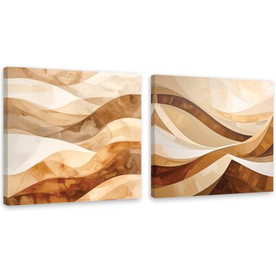 FEEBY Tableaux Sur Toile Lot Abstraction Beige De Style Géométrique 2 X 50x50 - Publicité FEEBY Tableaux Sur Toile Lot Abstraction Beige De Style Géométrique 2 X 50x50 - Publicité
