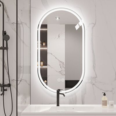 ARRIGONI Miroir Mural Intelligent Ovale Sans Cadre 6090cm, Miroir De Salle De Bain Tactile Anti-buée - Publicité ARRIGONI Miroir Mural Intelligent Ovale Sans Cadre 6090cm, Miroir De Salle De Bain Tactile Anti-buée - Publicité