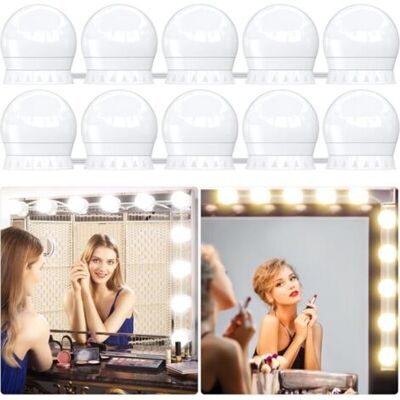 SCORPIO Lumière De Miroir, 10 Ampoules Hollywood Kit De Lumière Led, Câbles Parfaitement Cachés, 3 Couleurs Et 10 Intensités, Lumière Miroir Usb Pour Coiffeuse Maquillage - Publicité SCORPIO Lumière De Miroir, 10 Ampoules Hollywood Kit De Lumière Led, Câbles Parfaitement Cachés, 3 Couleurs Et 10 Intensités, Lumière Miroir Usb Pour Coiffeuse Maquillage - Publicité