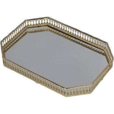 GRASSLIN Plateau Miroir, Plateau En Verre Miroir Doré Géométrique Pour Vanité De Salle De Bain Et Rangement De Décoration Intérieure'-'- - Publicité GRASSLIN Plateau Miroir, Plateau En Verre Miroir Doré Géométrique Pour Vanité De Salle De Bain Et Rangement De Décoration Intérieure'-'- - Publicité