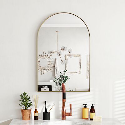 OEM Miroir Mural Arqué Doré 60 × 90 cm Cadre Alliage Aluminium, Miroir Déco Polyvalent Pour Salle De Bain, Chambre, Salon Et Entrée - Publicité OEM Miroir Mural Arqué Doré 60 × 90 cm Cadre Alliage Aluminium, Miroir Déco Polyvalent Pour Salle De Bain, Chambre, Salon Et Entrée - Publicité