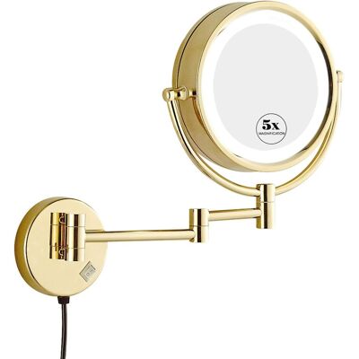 PUNNYB De Maquillage Mural Lumineux Grossissement 1x 5x Miroir - Publicité PUNNYB De Maquillage Mural Lumineux Grossissement 1x 5x Miroir - Publicité