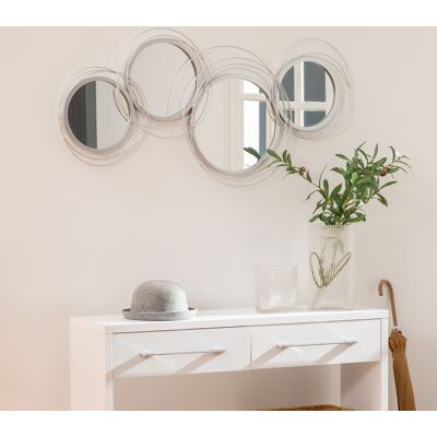 MIDUODUO Ensemble De Miroirs Pour La Décoration Murale - 107 X 4 X 56 Cm Chimi - Miroir Mural - Décoration Murale Avec 4 Miroirs Ronds - Publicité MIDUODUO Ensemble De Miroirs Pour La Décoration Murale - 107 X 4 X 56 Cm Chimi - Miroir Mural - Décoration Murale Avec 4 Miroirs Ronds - Publicité