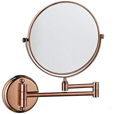 Vision Tigrezy Miroir De Courtoisie Mural Double Face Pliable Rotatif 3x Miroir Grossissant 6 Pouces Pour Salle De Bain Toilette Chambre À Coucher, Or Rose - Publicité Vision Tigrezy Miroir De Courtoisie Mural Double Face Pliable Rotatif 3x Miroir Grossissant 6 Pouces Pour Salle De Bain Toilette Chambre À Coucher, Or Rose - Publicité