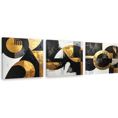 FEEBY Set De Tableaux Sur Toile Abstraction Géométrique Dorée 3 X 50x50 - Publicité FEEBY Set De Tableaux Sur Toile Abstraction Géométrique Dorée 3 X 50x50 - Publicité
