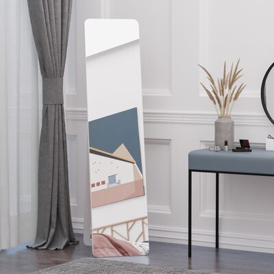 OEM Miroir Sur Pied Et Mural Rectangulaire Dim. 37l X 43l X 156h Cm Bois Aspect Blanc - Publicité OEM Miroir Sur Pied Et Mural Rectangulaire Dim. 37l X 43l X 156h Cm Bois Aspect Blanc - Publicité