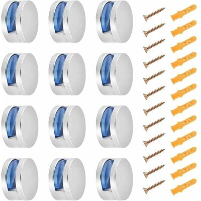 SANS MARQUE Pince De Serrage 12pcs Bains Pince De Verre Clips Miroir Clips Verre En Alliage Zinc Support Mural Clip En Verre Rond Pour Étagère De 3-6mm D'Épaisseur - Publicité SANS MARQUE Pince De Serrage 12pcs Bains Pince De Verre Clips Miroir Clips Verre En Alliage Zinc Support Mural Clip En Verre Rond Pour Étagère De 3-6mm D'Épaisseur - Publicité
