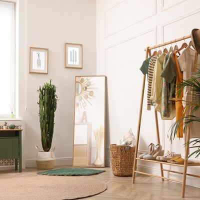 OEM Miroir Mural Pleine Longueur 125x45cm Avec Cadre En Bois Naturel Pour Dressing, Couloir Ou Chambre - Publicité OEM Miroir Mural Pleine Longueur 125x45cm Avec Cadre En Bois Naturel Pour Dressing, Couloir Ou Chambre - Publicité