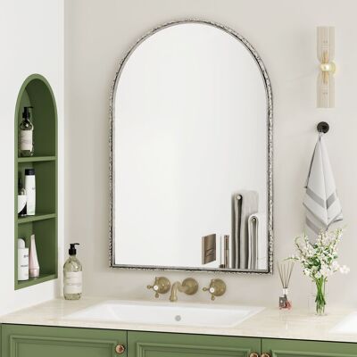 OEM Miroir Arqué, Miroir Mural Pour Salle De Bain, Miroir De Coiffeuse Ou Décoration Murale, Miroir Arqué Pour Salon, Chambre, Entrée, Argent - Publicité OEM Miroir Arqué, Miroir Mural Pour Salle De Bain, Miroir De Coiffeuse Ou Décoration Murale, Miroir Arqué Pour Salon, Chambre, Entrée, Argent - Publicité