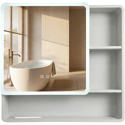 Armoire À Miroir Rea M1016-70 70x65 Led White - Publicité Armoire À Miroir Rea M1016-70 70x65 Led White - Publicité