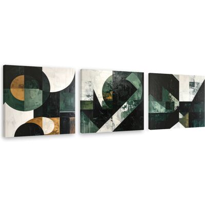 FEEBY Tableaux Sur Toile Lot Abstraction Géométrique Vert Foncé 3 X 50x50 - Publicité FEEBY Tableaux Sur Toile Lot Abstraction Géométrique Vert Foncé 3 X 50x50 - Publicité
